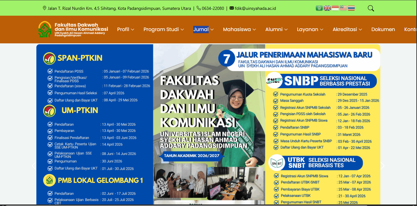 Tampilan Web Fakultas FDIK