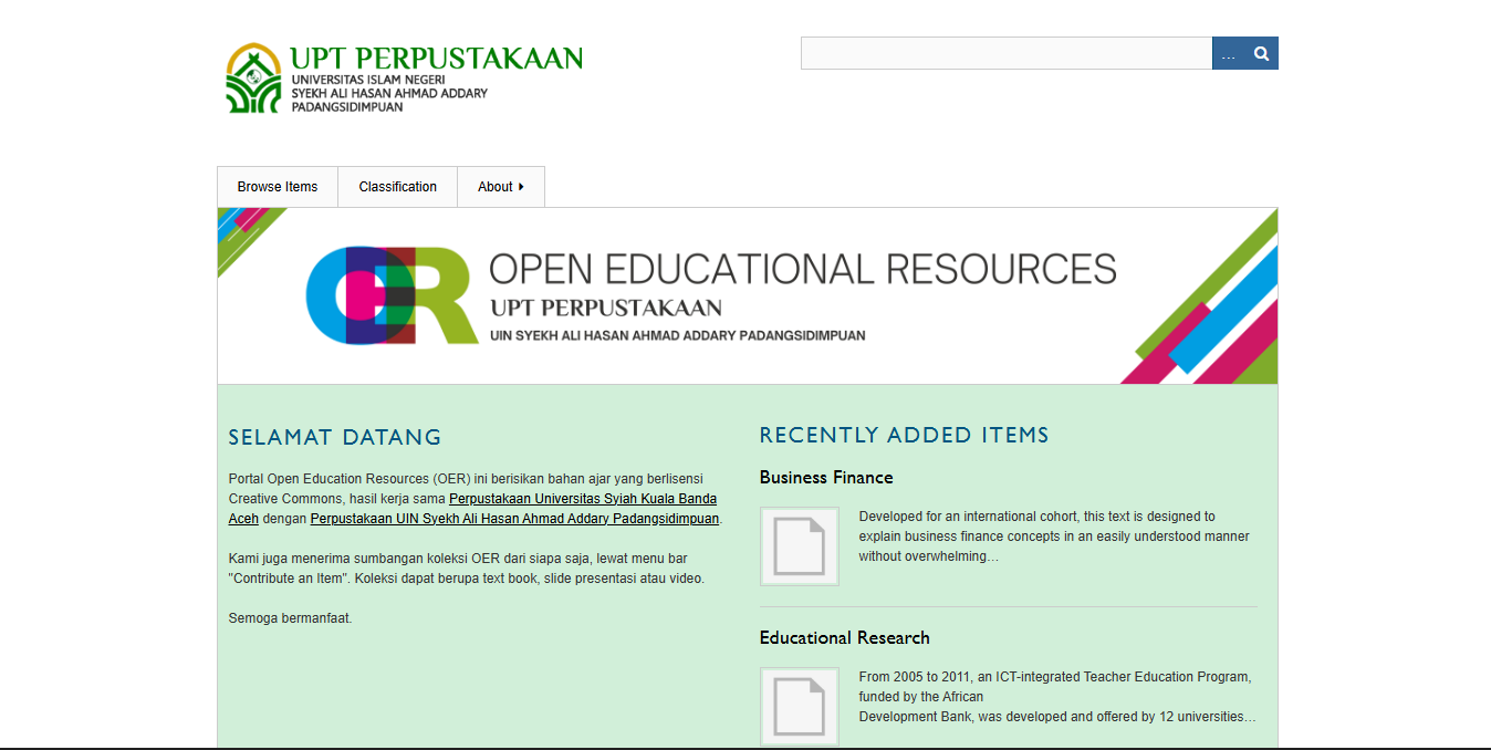 Tampilan Open Education Resource