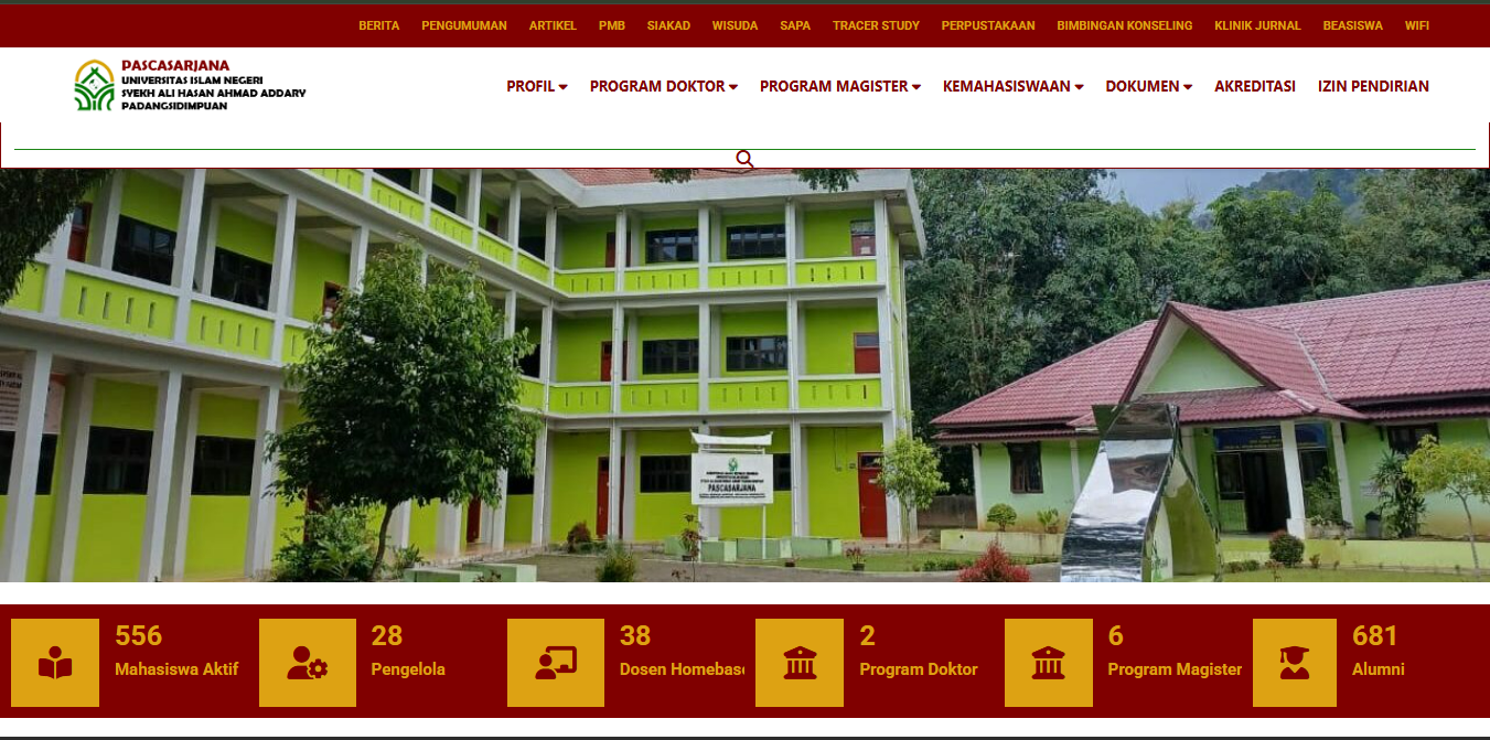 Tampilan Web Fakultas PASCASARJANA
