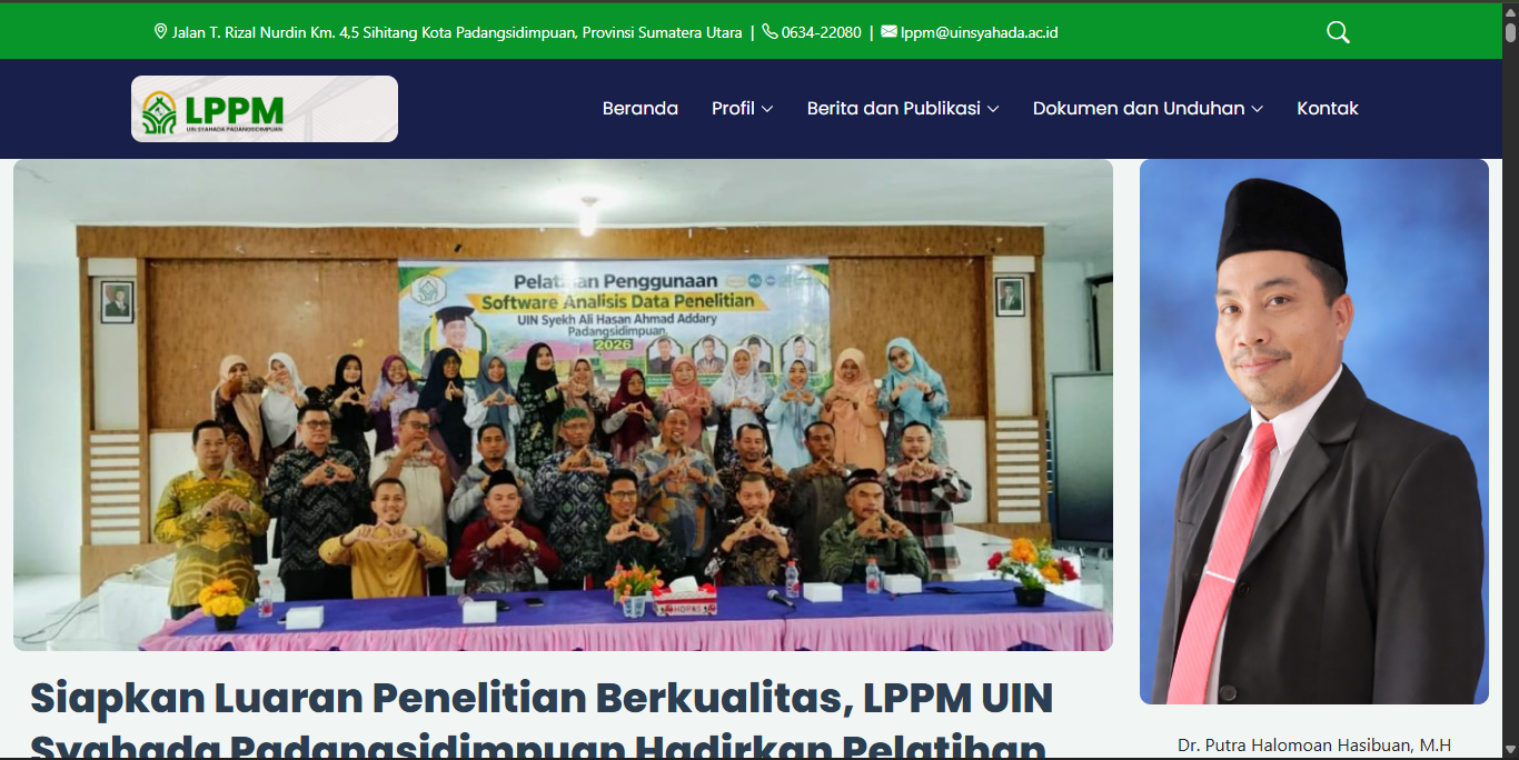 Tampilan Web Lembaga Penelitian dan Pengabdian Masyrakat
