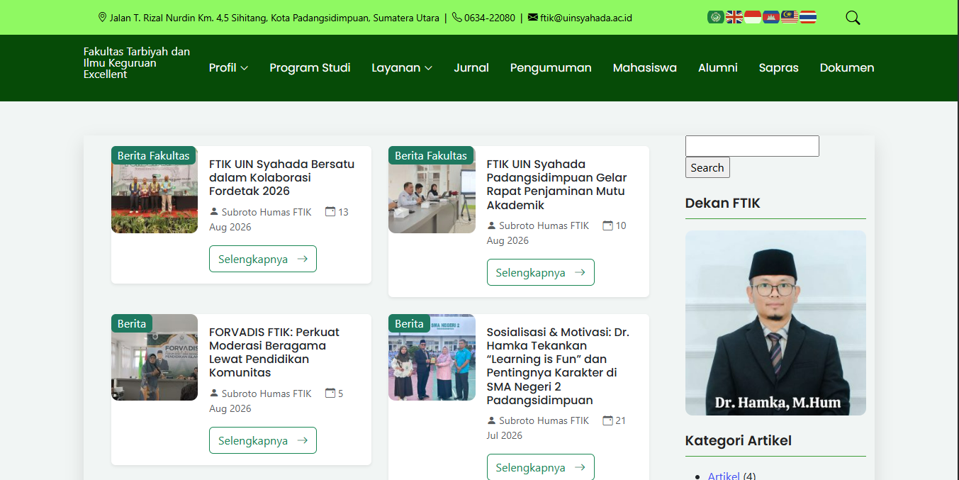 Tampilan Web Fakultas FTIK